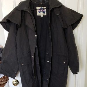 Black Trench-style Raincoat
